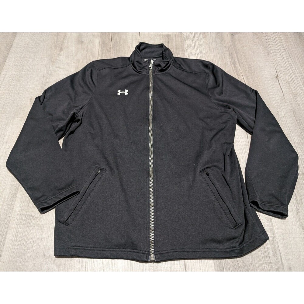 Under Armour Jacket Soft Shell Ultimate Team Full Zip Black 1259102 Mens Sz L